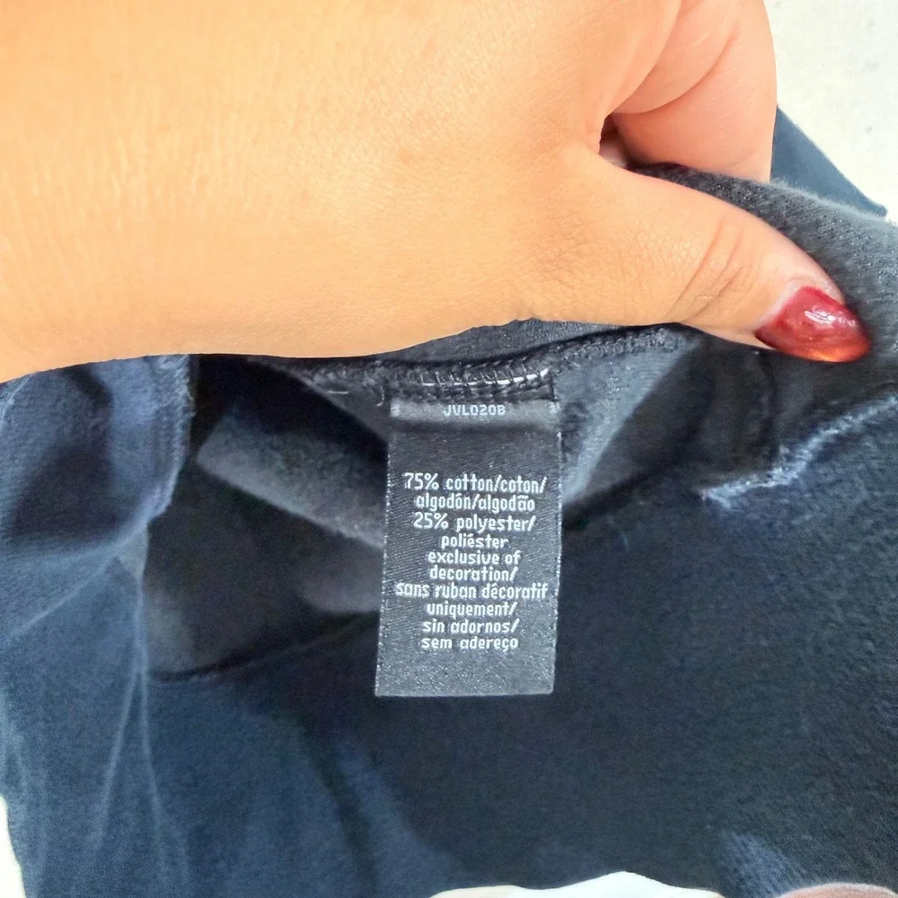 Calvin Klein Jeans Womens Black Velour Tracksuit Set Hoodie Pants Y2K Small - Picture 3 of 10